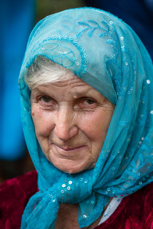 KIEV, UKRAINE - JULY 27, 2016 : Parishioners Ukrainian Orthodox Church Moscow Patriarchate during religious procession. At present there is undeclared war of Kiev Patriarchate and Moscow Patriarchateのeditorial素材