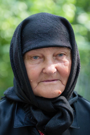 KIEV, UKRAINE - JULY 27, 2016 : Parishioners Ukrainian Orthodox Church Moscow Patriarchate during religious procession. At present there is undeclared war of Kiev Patriarchate and Moscow Patriarchateのeditorial素材