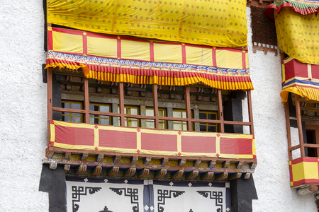 Detail of Hemis Gompa Monastery, in the Himalyan foothills near Leh, Ladakh, northern of Indiaの写真素材