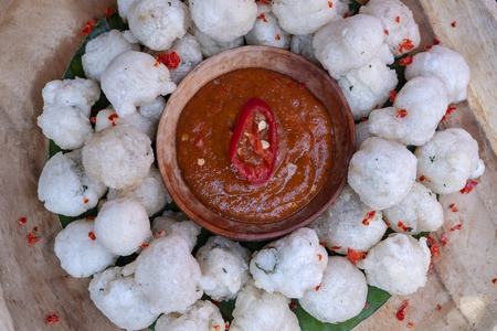 Cireng stand for Aci Goreng. That means Fried Tapioca Flour. This food is one of traditional foods from West Java, Indonesia. This food is famous in Western Java, especially in Bandungの写真素材