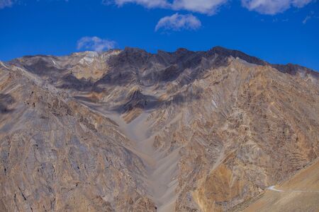 Himalayan mountain landscape along Leh to Manali highway in India. Majestic rocky mountains in Indian Himalayas, Ladakh, Jammu and Kashmir region, India. Nature and travel conceptの写真素材
