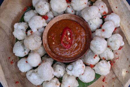 Cireng stand for Aci Goreng. That means Fried Tapioca Flour. This food is one of traditional foods from West Java, Indonesia. This food is famous in Western Java, especially in Bandungの写真素材