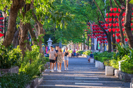 Danang, Vietnam - June 18, 2020 : Vietnamese people on a street of Danang city in sunny day, Vietnamのeditorial素材