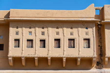 Detail of architecture, decorated facade in Udaipur, Rajasthan, India. Close upのeditorial素材