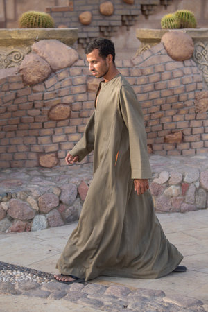 Sharm El Sheikh, Egypt - may 17, 2018: Egyptian man in old city market in Sharm El Sheikh, South...