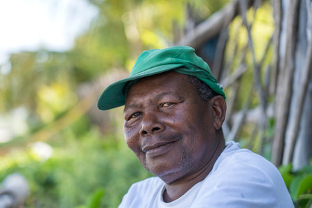Zanzibar, Tanzania - january 03, 2020: African man on the street market of Zanzibar island, Tanzania, East Africa, close upのeditorial素材
