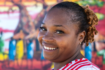 Zanzibar, Tanzania - january 03, 2020: African woman on the street market of Zanzibar island, Tanzania, East Africa, close upのeditorial素材