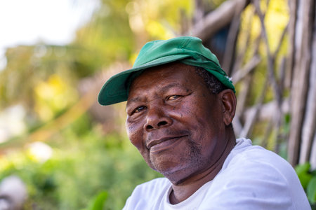 Zanzibar, Tanzania - january 03, 2020: African man on the street market of Zanzibar island, Tanzania, East Africa, close upのeditorial素材