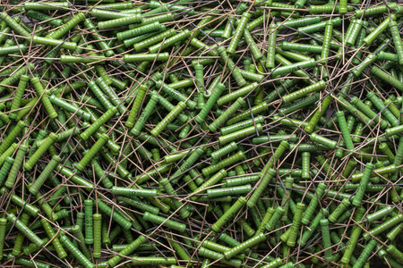 Background of green vintage radio components, bunch of old resistors, close-upの写真素材