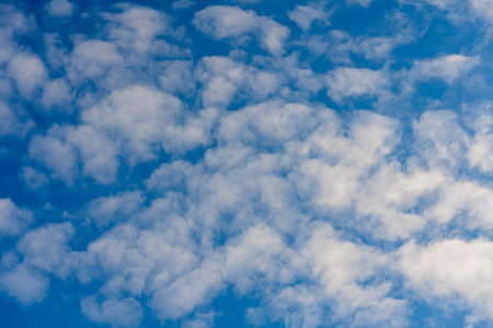 White clouds on a blue sky background. Nature conceptの写真素材