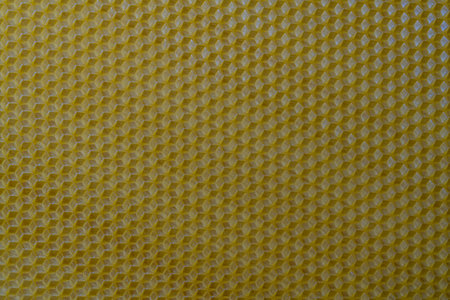 Background texture and pattern of section voshchina of wax honeycomb from a bee hive for filled with honey. Voshchina an artificial basis for the construction of honeycombs, sheet of wax of the cellsの写真素材