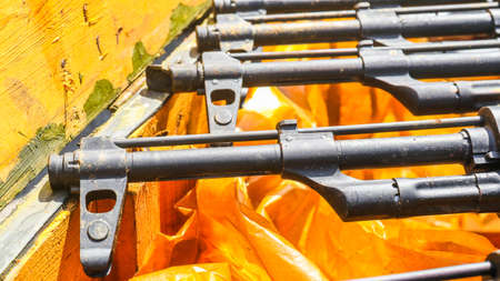 The car of the former USSR AK-47 while lying in a special container for transportation