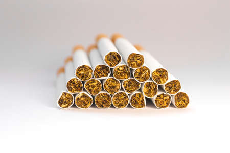 Cigarettes on a white background