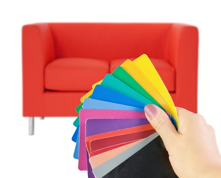 choice of skin samples for upholsteryの写真素材