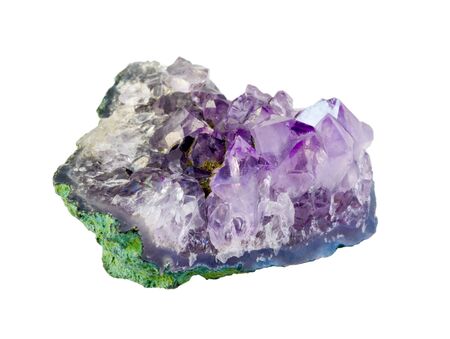 amethyst stone isolated on whiteの写真素材