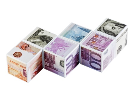 currency game isolated on white backgroundの写真素材