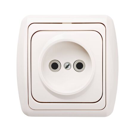 electrical outlet is isolated on a white backgroundの写真素材