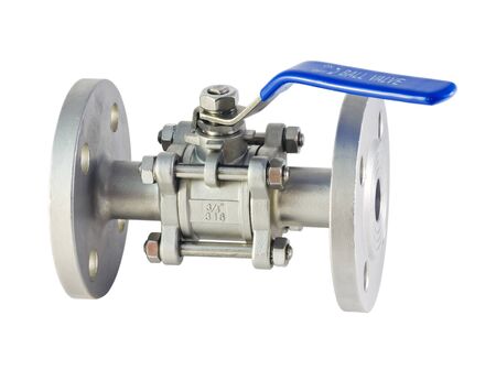 water and gas valve is isolated on a whiteの写真素材