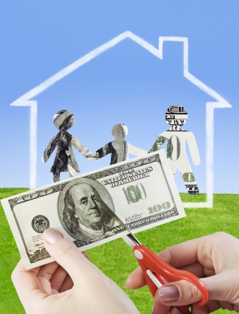 we cut up family finances or life in creditの写真素材