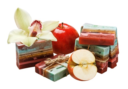 natural handmade soap is isolated on a white
の写真素材