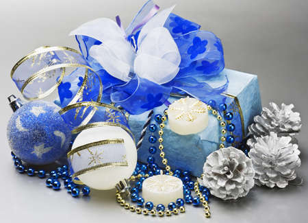christmas gift and different decorations to the holidayの写真素材