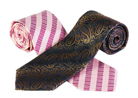 men's fashion ties isolated on whiteの写真素材
