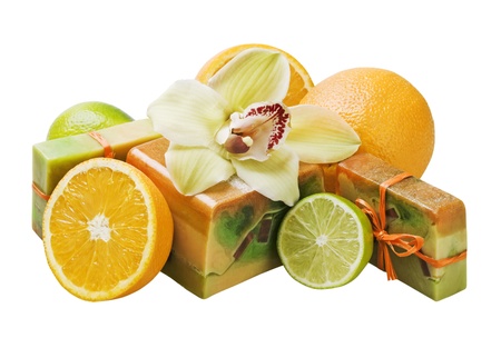 handmade soap with the scent of orange and orchid
の写真素材