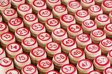 background of the barrels for the game of bingoの写真素材