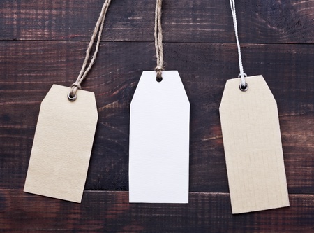 Labels of paper hanging on the fence