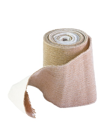 roll of elastic bandage isolated on a white backgroundの写真素材