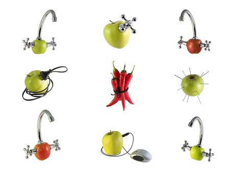  various concepts and abstractions with fruits and vegetables isolated on a white background
の写真素材