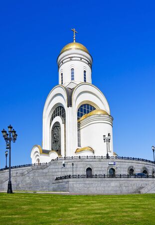 Chapel of St. George on Poklonnaya Hill in Victory Park, Moscowの写真素材