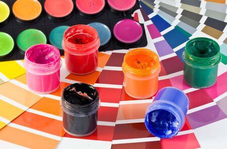 color palette of bright colors, and Watercolor and Gouache の写真素材