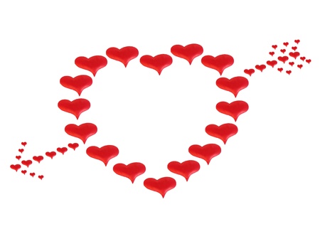 big heart made up of tiny hearts valentinesの写真素材