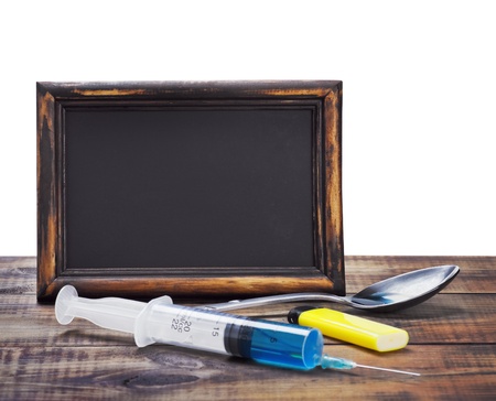 drugs and for the manufacture of all lie on a wooden table on a white backgroundの写真素材