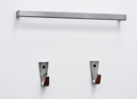 hanger on the wall of the fitting shopの写真素材