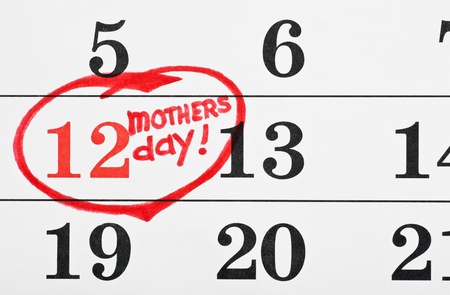 calendar with the date marked Mother's Dayの写真素材