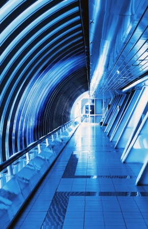 futuristic interior bridge Bagration Complex Moscow City, Russiaのeditorial素材