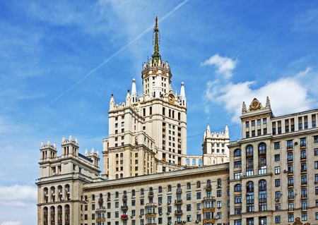 High-rise building on Kotelnicheskaya embankment in Moscow, Russia.のeditorial素材