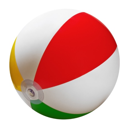 inflatable children's ball games on the beachの写真素材