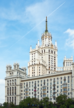 building Kotelnicheskya embankment in Moscow, Russiaの写真素材