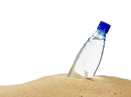 plastic bottle with water isolated on a white backgroundの写真素材