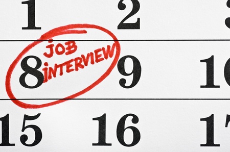 Calendar with a marked date marker job interviewの写真素材