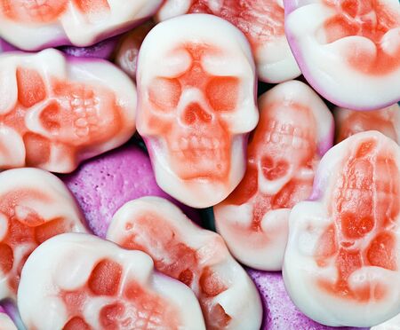 background of marmalade in the form of skullsの写真素材