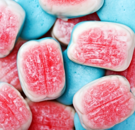 brains of fruit jelly candy backgroundの写真素材