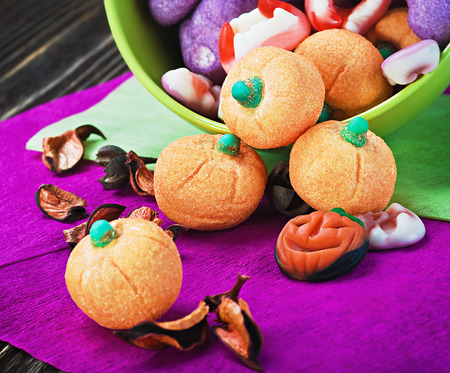 jujube and pumpkin souffle of a holiday Halloweenの写真素材