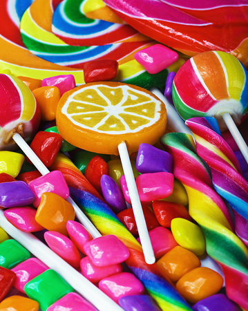multi-colored sweets and chewing gum backgroundの写真素材