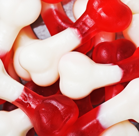 Jellied Candy of bones backgroundの写真素材