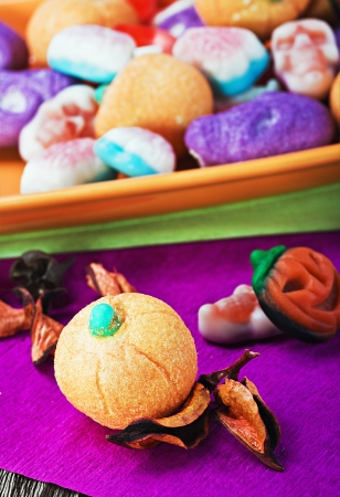 candy and pumpkin souffle of a holiday Halloweenの写真素材