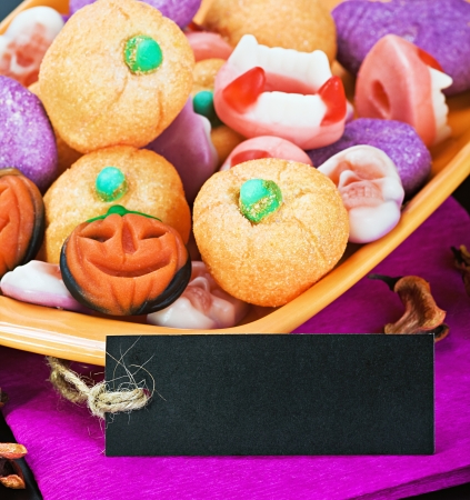 fruit jelly candies for the holiday halloween backgroundの写真素材